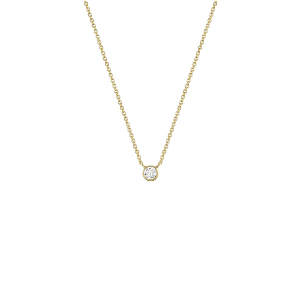 18K Gold Bezel Set Diamond Necklace