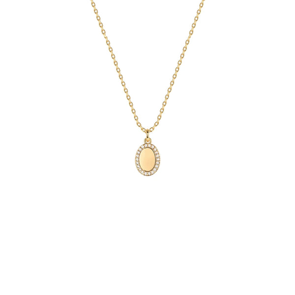 18K Gold Engravable Diamond Necklace