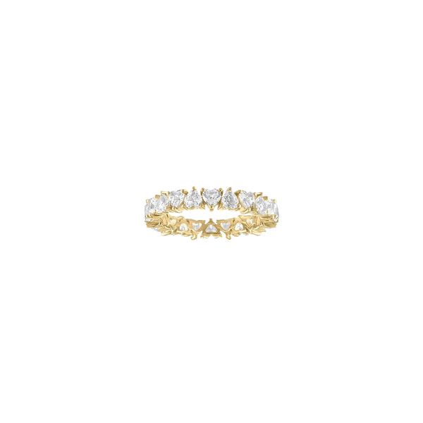 18K Gold Heart Diamond Alternately Eternity Band