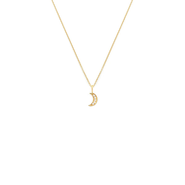 18K Gold Luna Moon Diamond Necklace