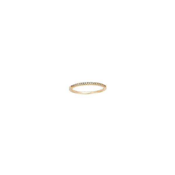 18K Gold Pave Diamond Half Eternity Band