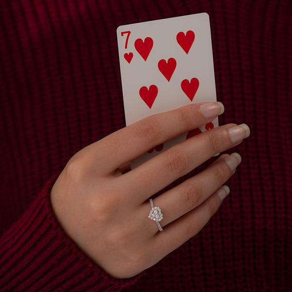 18K White Gold Diamond Heart Ring