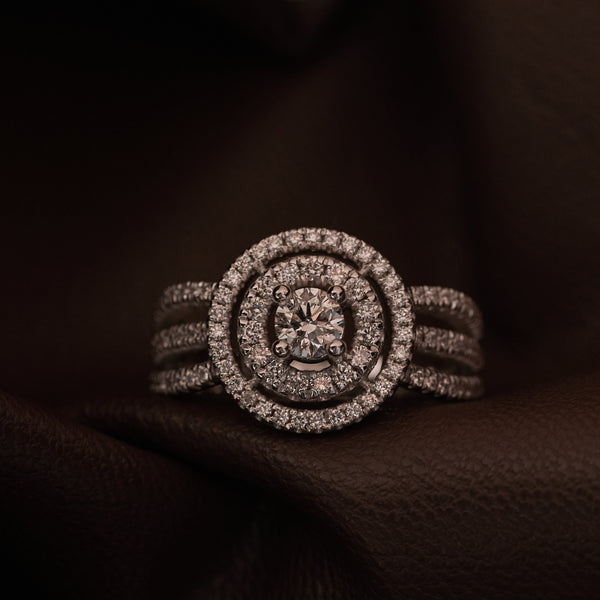 18K White Gold Luxe Diamond Bridal Ring