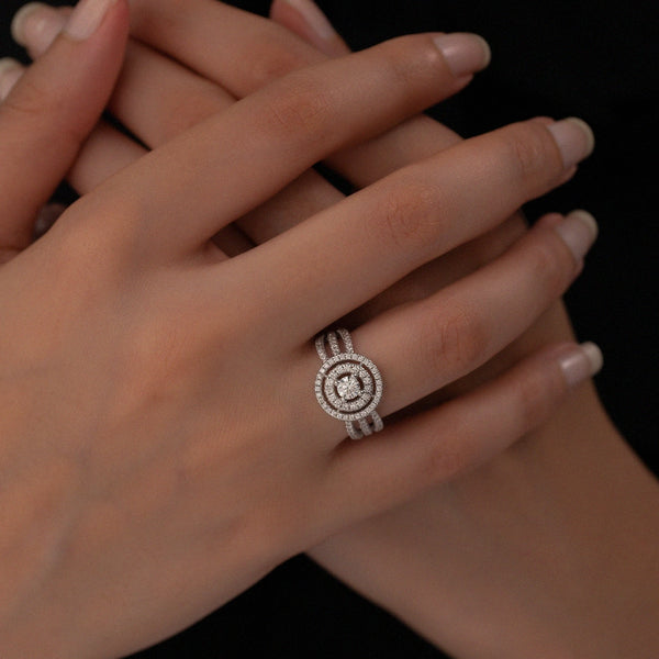 18K White Gold Luxe Diamond Bridal Ring