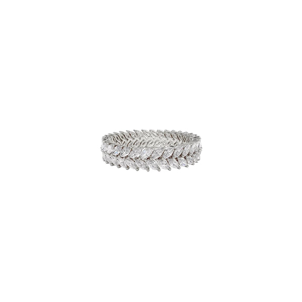 18K White Gold Marquise Diamond Wings Full Eternity Band