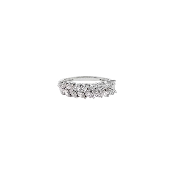 18K White Gold Marquise Diamond Wings Half Eternity Band