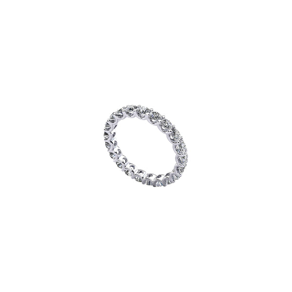 18K White Gold U Shape Diamond Eternity Band