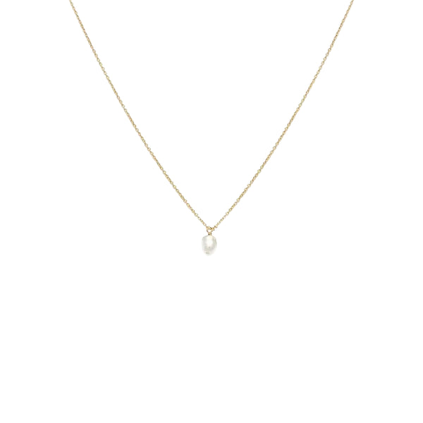 18K Gold Tiny Pearl Necklace