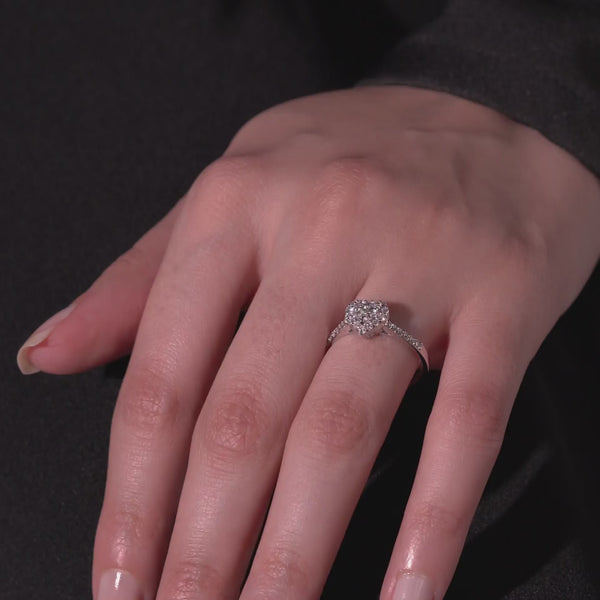 18K White Gold Diamond Heart Ring